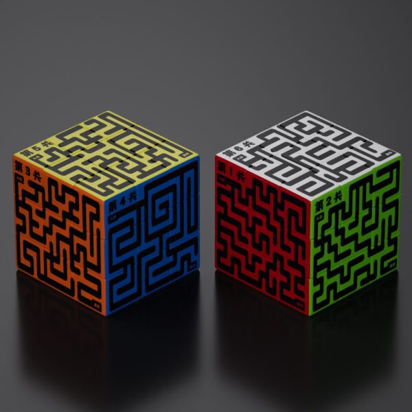 Z-CUBE 特殊圖案 迷宮 迷宮魔方 3階 黑底六色  魔術方塊 魔方