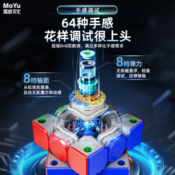 魔域 威龍V11 三階 魔方 磁力 魔衣 8磁球軸 20磁球軸 磁懸浮 競速 AI 魔方 球軸定位 陀螺儀 磁芯 智能對戰 充電盒