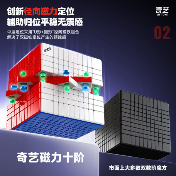 奇藝 磁力十階 魔術方塊 10階 速解 魔方 高階 10*10 高階魔方 益智 挑戰 高階 磁力 軸磁