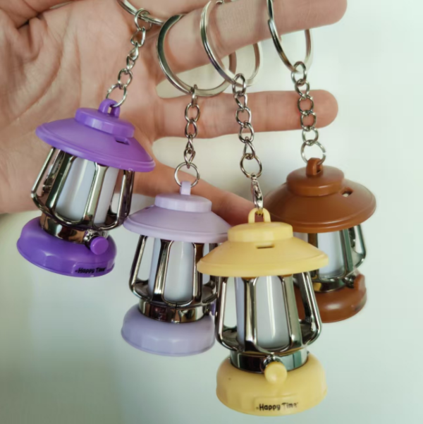 迷你復古發光小夜燈掛件鑰匙圈七彩漸變燈包包掛件鑰匙鏈禮品