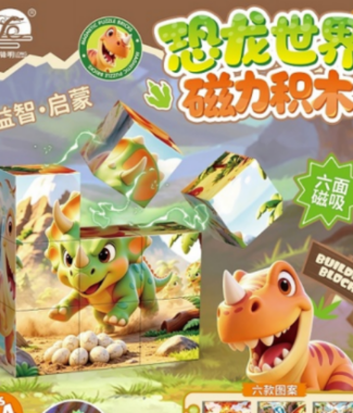 磁力積木 益智啟蒙 6面磁吸 兒童玩具 恐龍 太空 小飛馬 酷洛汐